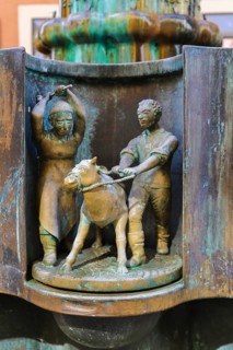 Guild fountain by the sculptor Bonifatius Stirnberg from 1983, guilds, guilds, craftsmen, cast