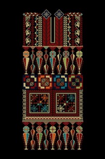 Embroidery vector Tatreez template, Palestinian fashion neck ornament