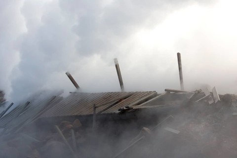Steam evaporating of the ground at Gunnuhver, close to Reykjanes lighthouse. Gunnuhver is the heart