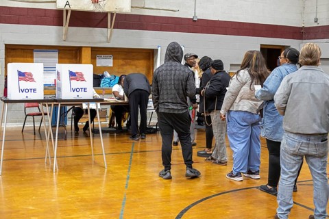 Detroit, Michigan USA, 5 November 2024, Voters cast ballots in the 2024 presidential election