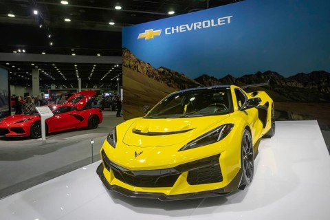 Detroit, Michigan USA - 10 January 2025 - The 2025 Chevrolet Corvette ZR1 3LZ coupe on display at