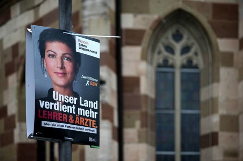 Election posters for the Bundestag election on 23 February 2025, Sahra Wagenknecht alliance, in