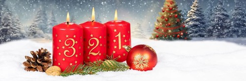 Third 3rd Advent with candle Christmas Christmas tree Christmas card for Christmas time Banner with