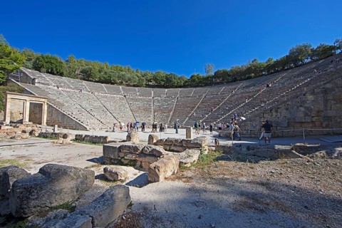 Theatre of Epidaurus, UNESCO World Heritage Site, Epidaurus, Argolis, Peloponnese, Greece, Europe
