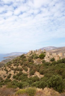 Tower houses of Vathia, historic stone houses, Mani Peninsula, Laconia, Peloponnese, Greece, Europe