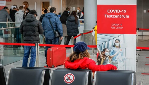 Düsseldorf, North Rhine-Westphalia, Germany - Düsseldorf Airport, Covid rapid test at the EcoCare