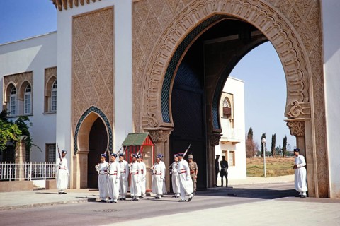 Changing of the guard in the palace, Rabat, Morocco, North Africa 1971, Africa