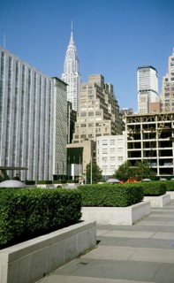 Pan Am and Chrysler building on the grounds of the United Nations, Manhattan, New York, USA 1964