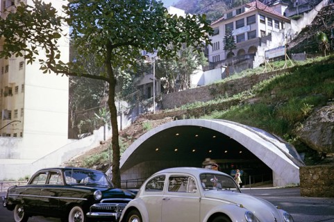Road tunnel through a mountainside, Copacabana, Rio de Janeiro, Brazil, South America 1962, South