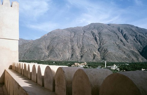 Nakhal Fort, historic fortress in the Al Batinah region, Oman, Arabian Peninsula 1998, Asia