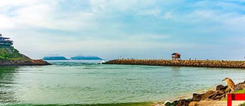 Canal in the Barra da Tijuca breakwater in the city of Rio de Janeiro Rio de Janeiro, RJ, Brazil,