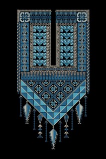 Embroidery vector Tatreez template, Palestinian fashion neck ornament