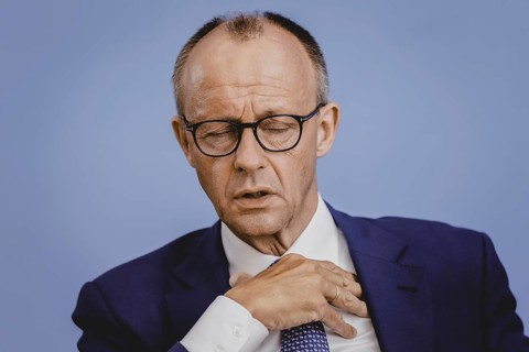 Friedrich Merz, CDU party chairman, at the Federal Press Conference on the consequences of Solingen