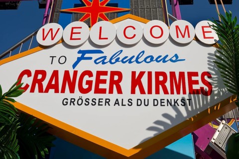 Sign Welcome to fabulous Cranger Kirmes, Bigger than you think, Hangover, Cranger Kirmes, Herne,