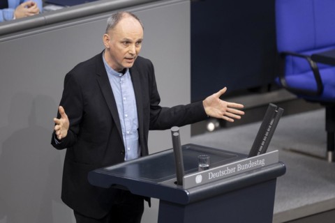 Wolfgang Strengmann-Kuhn, Member of the German Bundestag (Alliance 90/The Greens), delivers a