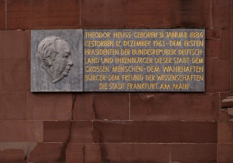 Memorial plaque and relief for Theodor Heuss, St Paul's Church, Paulsplatz, Frankfurt am Main,