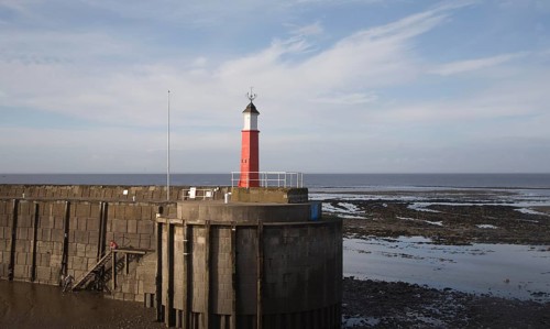 Victorian Harbour Lighthouse navigational aid, Watchet, Somerset, England, United Kingdom, Europe