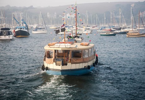 The St Mawes ferry in the harbour, Falmouth, Cornwall, England, UK