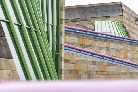 New State Gallery Stuttgart, postmodern architecture, architect James Stirling, Stuttgart,