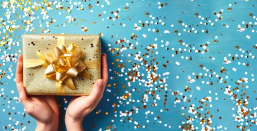 Giftbox or souvenir for mothers and fathers or birthday present for celebration, AI generated