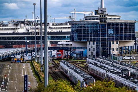 Liquefied natural gas terminal, LNG terminal in the harbour of Sassnitz-Mukran on the island of