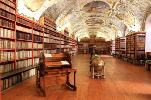 Prague Lesser Town, Monastery Library, Theological Hall in the Strahov Praemonstratensian