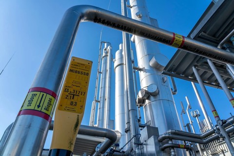 Biogas upgrading plant, purification of biogas from organic waste, green waste and contents of the