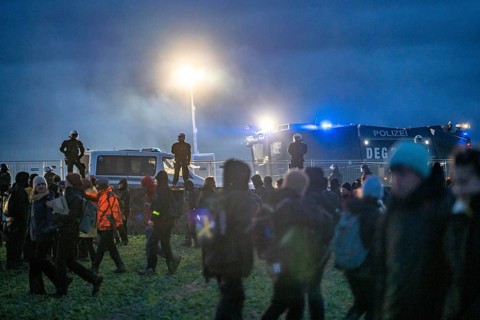 Violent clashes between thousands of demonstrators and the police, after a demonstration against