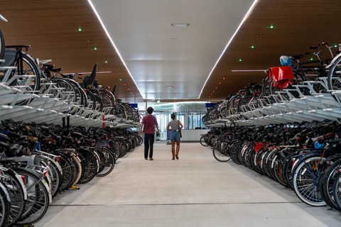 New bicycle car park at Amsterdam Central Station, IJboulevard, space for around 4000 bicycles,