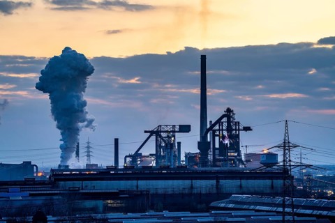 Hüttenwerke Krupp-Mannesmann, HKM in Duisburg-Hüttenheim, coking plant and 2 blast furnaces, North