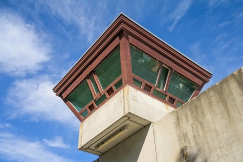 Watchtower and Wall, Tegel Prison, Seidelstraße, Reinickendorf, Berlin, Germany, Europe