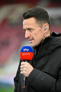 Sports Director Christian Gentner VfB Stuttgart, portrait, in an interview Microphone Microphone