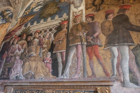 Camera degli Sposi, fresco by Andrea Mantegna, Palazzo Ducale, Mantua, Italy, Europe