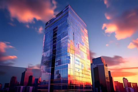 KI generated architectural structure melding computer aided design illustrations with genuine