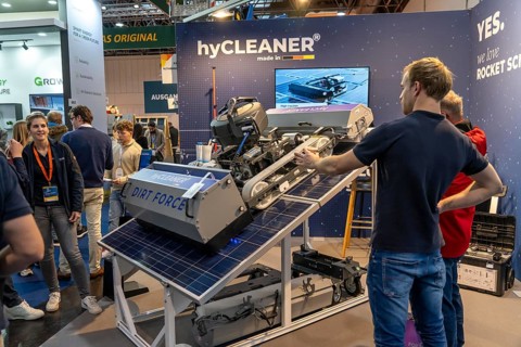 Cleaning technology for solar systems, at the Solar Solutions Düsseldorf trade fair, over 250
