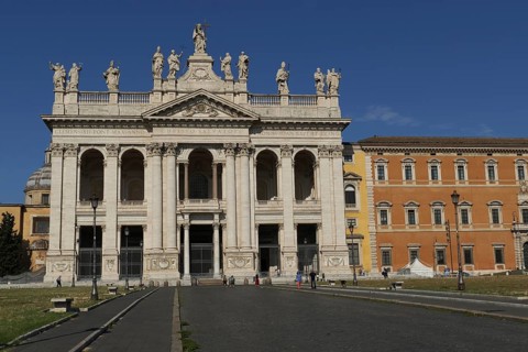 Main façade of the Lateran Basilica, Basilica San Giovanni in Laterano, Cathedral of the Diocese of