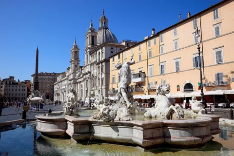 Fountain of Neptune, Fontana del Nettuno, Church of Sant'Agnese in Agone, Piazza Navona, Parione