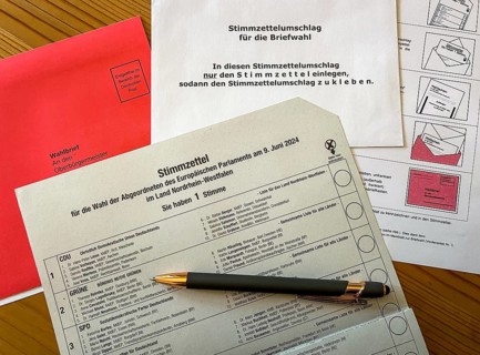 North Rhine-Westphalia, Germany, Europe, Ballot paper for the election of the members of the