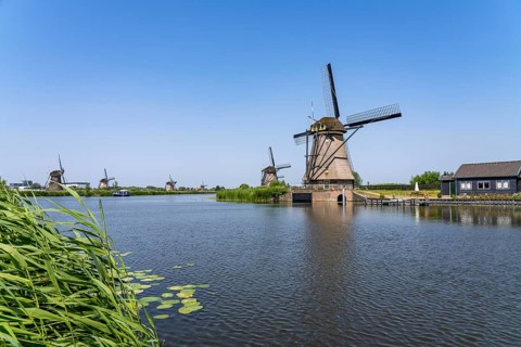 Kinderdijk, 18 windmills designed to pump water from the polders to utilise the land, one of the