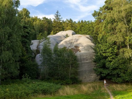 Large rocks in the forest, elephant stones, Lusatian Mountains, Czech Republic, Europe