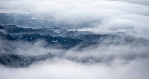 Fog over the glacier ice of Myrdalsjökull glacier, Pakgil, Iceland, Europe