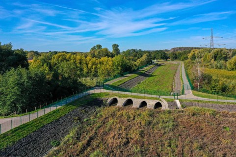 Bottrop, North Rhine-Westphalia, Germany, Renaturalised Boye, the tributary of the Emscher, was