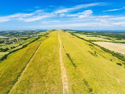 Ballard Cliff over Studland from a drone, Jurassic Coast, Dorset Coast, Poole, England, United