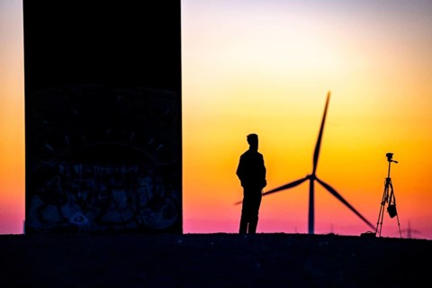 Sculpture by Richard Serra, Bramme for the Ruhr area on the Schurenbach spoil tip, photographer,