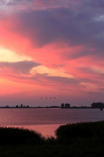 Evening sky at the Baltic Sea near Peenemünde, September, Mecklenburg-Western Pomerania, Germany,