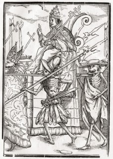 Der Tod kommt für den Papst aus Der Todten Tanz, erschienen in Basel 1843, Death comes for the Pope
