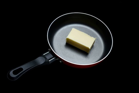 A knob of butter in a pan