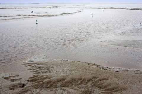 Low tide, mudflats, Dollart, Nieuwe Statenzijl, Netherlands