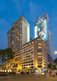 Caravelle Hotel Saigon by night, Ho Chi Minh City, Vietnam, Asia