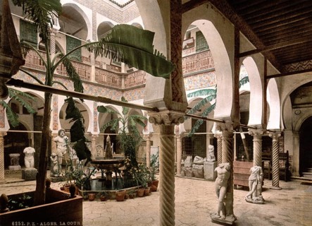 Museum Entrance Hall, Algiers, Algeria, ca 1890, Historical, digitally restored reproduction from a